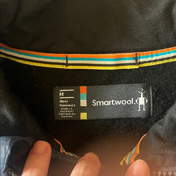 Men’s navy smartwool size medium 1/4 zip quilted pullover - Picture 2 of 4